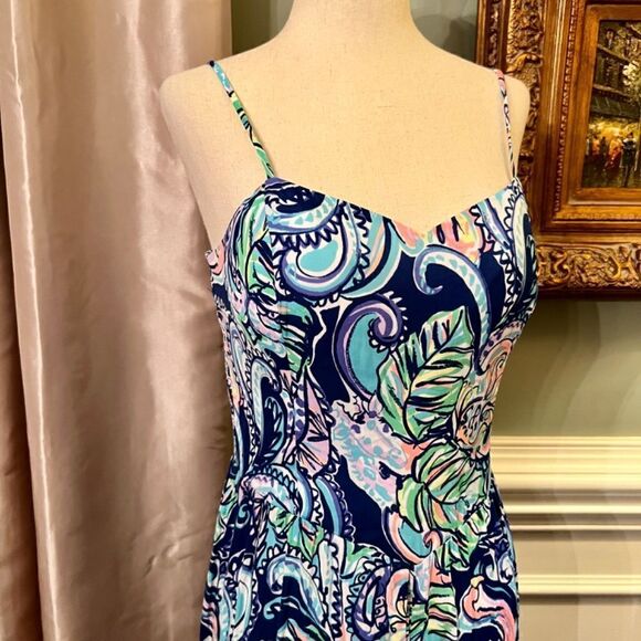 EUC Lilly Pulitzer Marnee Jumpsuit in Hanging with Fronds Size 4 - Picture 6 of 8